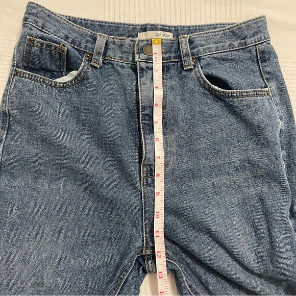 OAK + FORT Barrel Jeans Size Medium High Rise Medium Wash Cotton Blue Denim - Picture 6 of 9